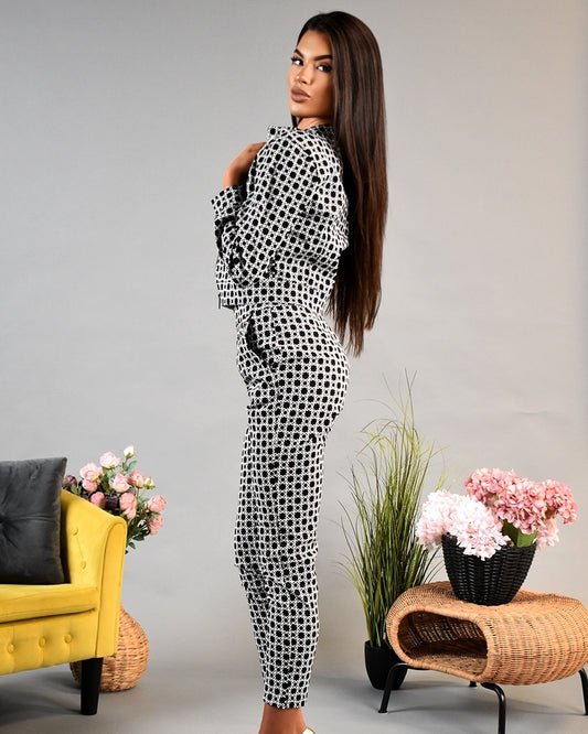 Set Black & White -Richland Boutique - дълъг панталон