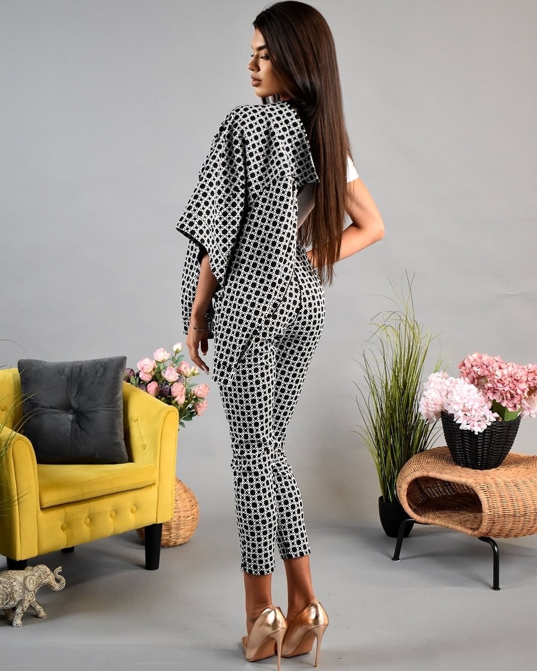 Set Black & White -Richland Boutique - дълъг панталон